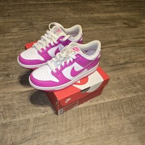 Nike Dunks Vibrant Pink and White Shoes